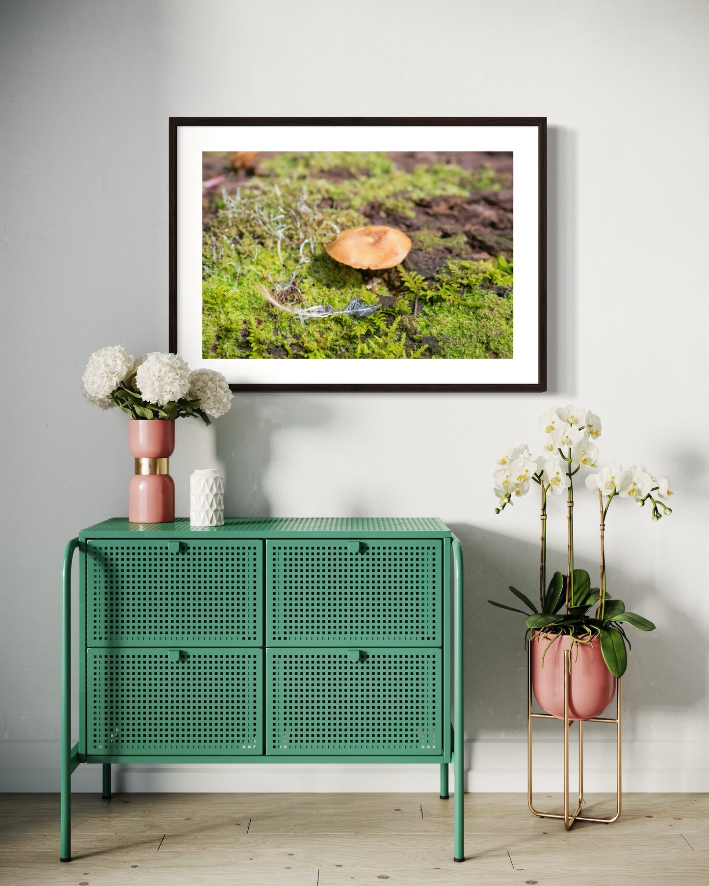 Mushroom on a Mossy Log